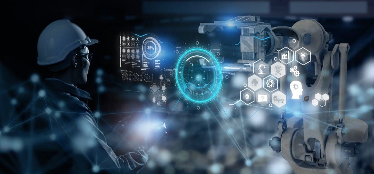 Smart robots optimizing production lines for efficiency and sustainability.