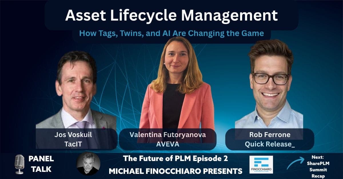 Visuals showcasing asset lifecycle stages in PLM software.