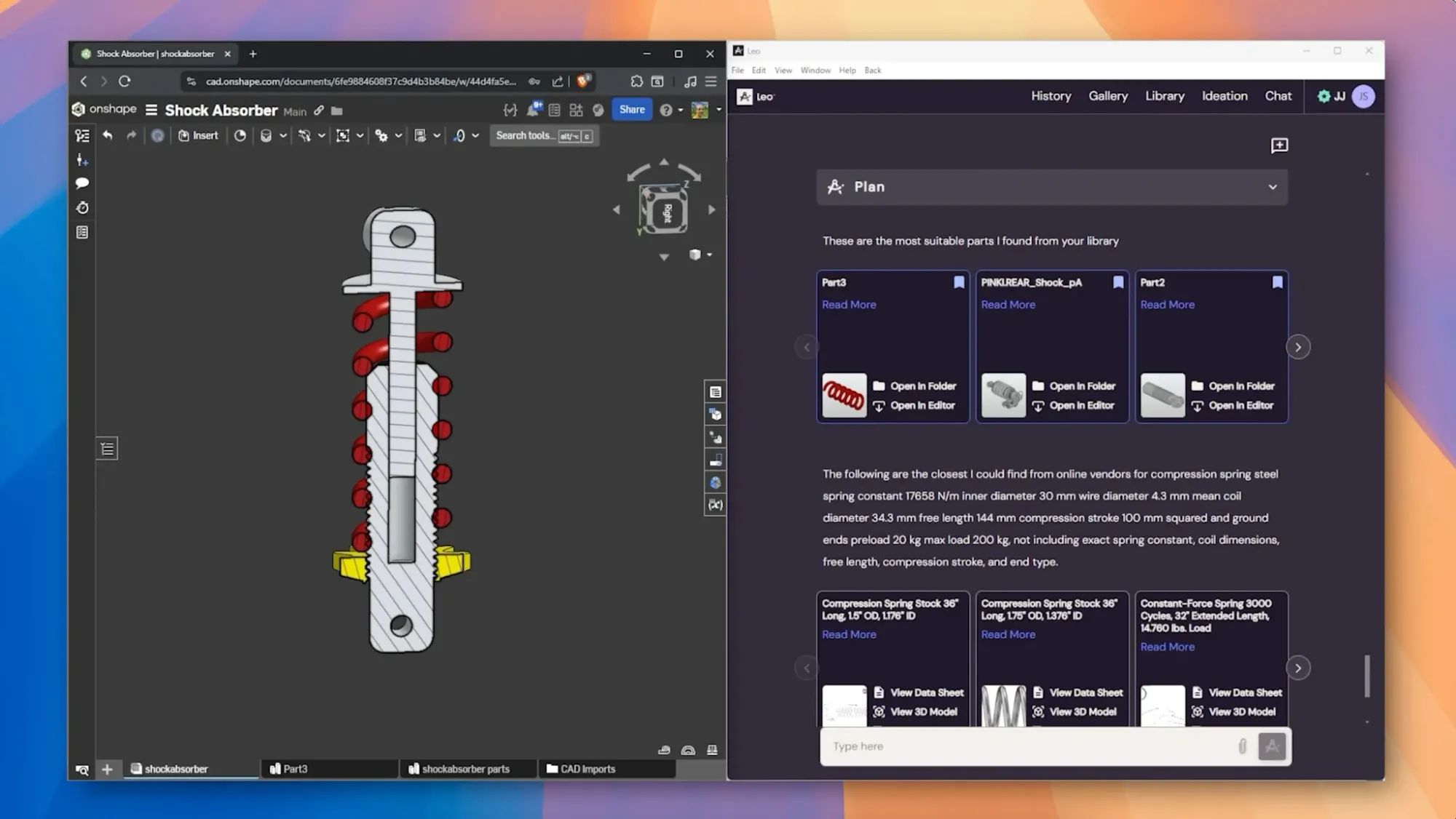 Leo AI generative engineering assistant agentic AI for CAD
