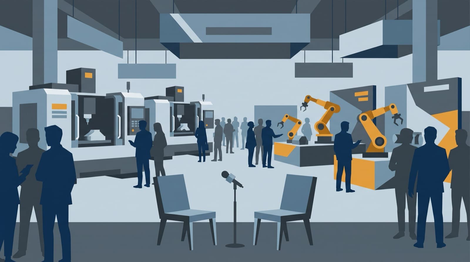 IMTS 2026 in Chicago: machine tools, robot arms and an interview corner on the show floor